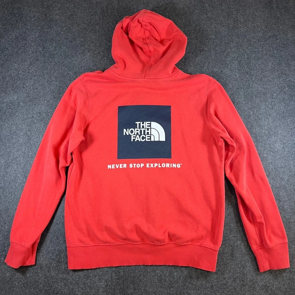 The North Face Mens Red Box‎ Logo Never Stop Exploring Pullover Hoodie Size M
